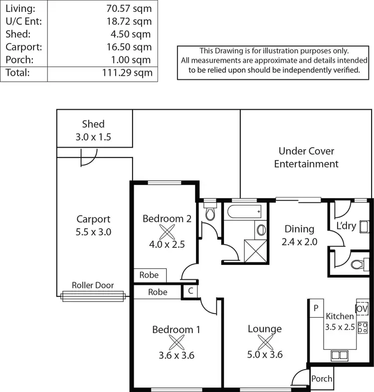 Floorplan of Homely unit listing, 2/38 Illawarra Avenue, Hove SA 5048