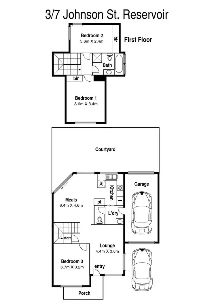 Floorplan of Homely townhouse listing, 3/7 Johnson Street, Reservoir VIC 3073
