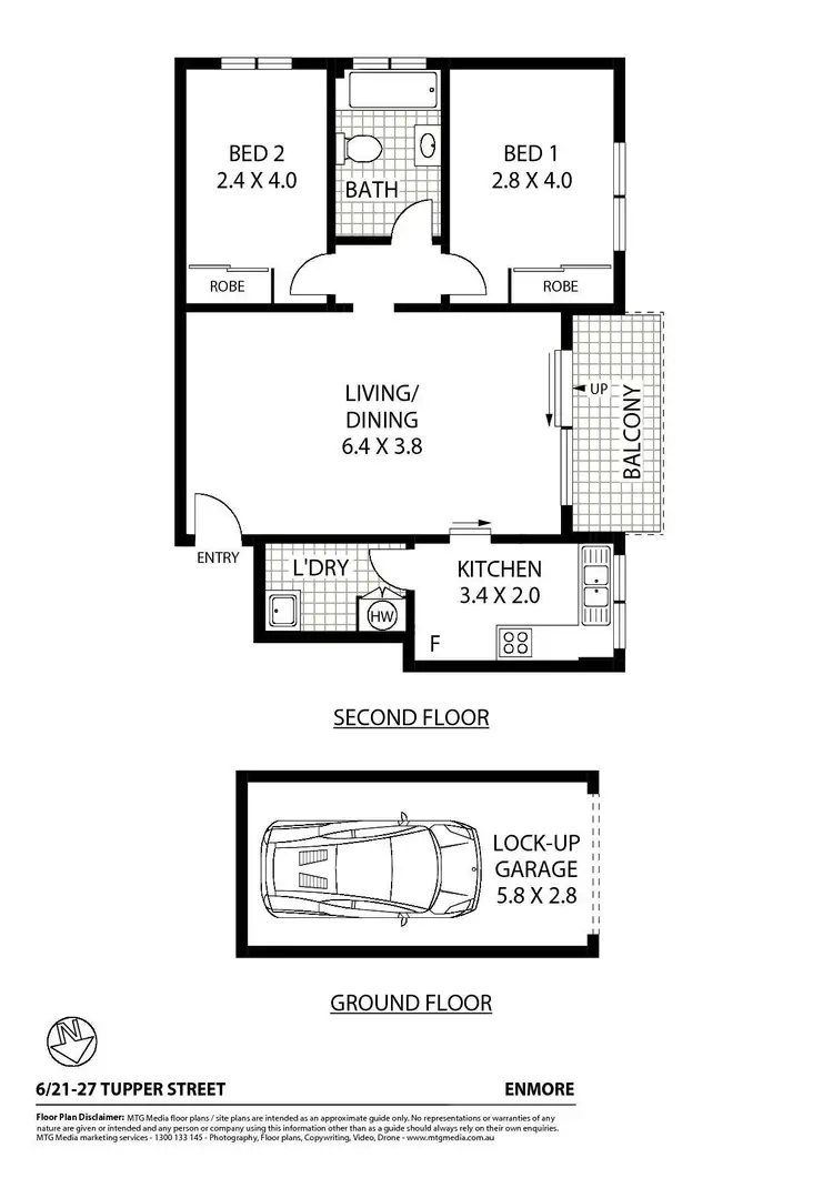 Floorplan of Homely apartment listing, 6/21-27 Tupper Street, Enmore NSW 2042