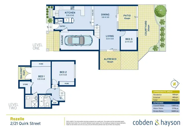 Floorplan of Homely house listing, 2/21 Quirk Street, Rozelle NSW 2039
