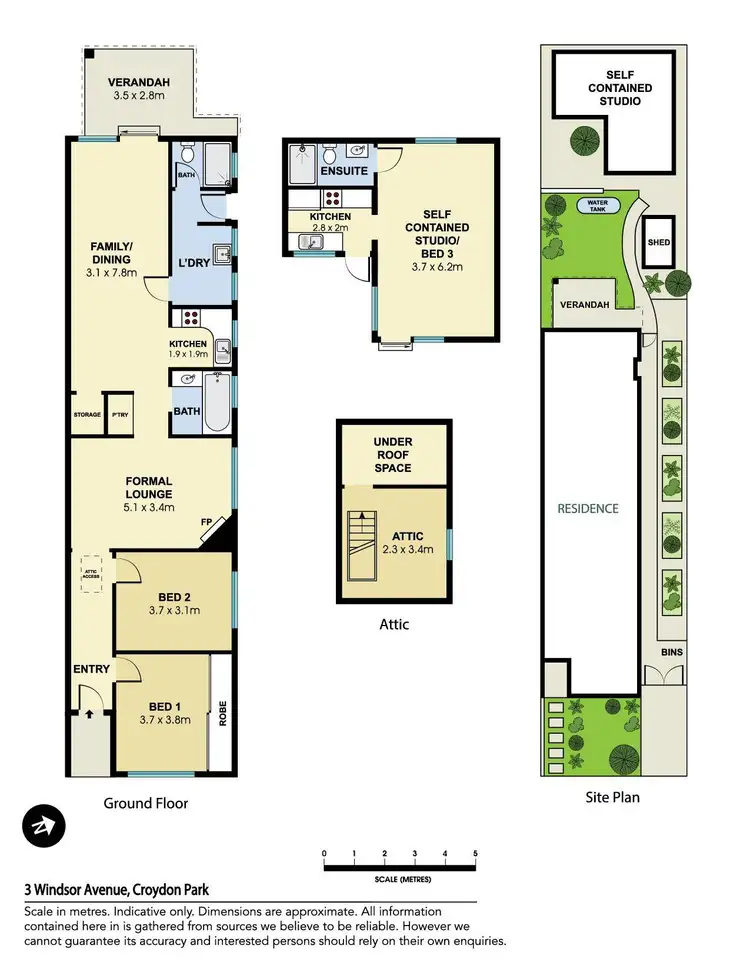 Floorplan of Homely semi-detached listing, 3 Windsor Avenue, Croydon Park NSW 2133