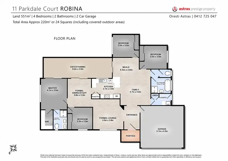 Floorplan of Homely house listing, 11 Parkdale Court, Robina QLD 4226