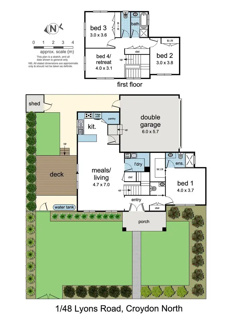 Floorplan of Homely townhouse listing, 1/48 Lyons Road, Croydon North VIC 3136
