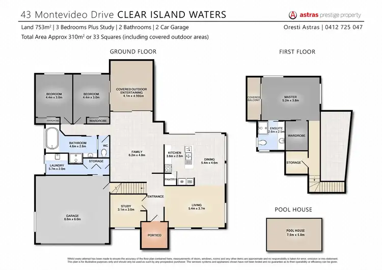 Floorplan of Homely house listing, 43 Montevideo Drive, Clear Island Waters QLD 4226