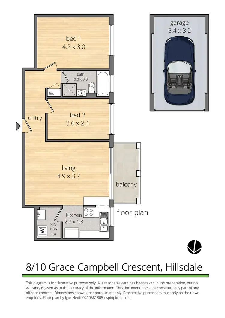 Floorplan of Homely unit listing, 8/10 Grace Campbell Crescent, Hillsdale NSW 2036