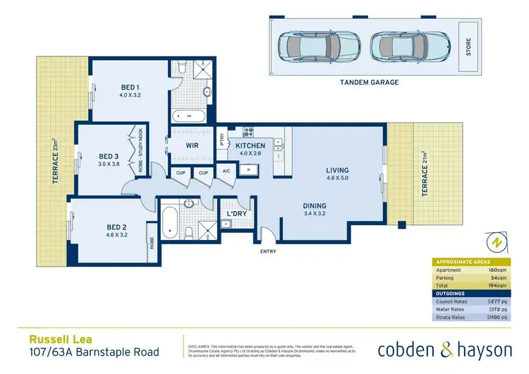 Floorplan of Homely apartment listing, 107/63A Barnstaple Road, Russell Lea NSW 2046