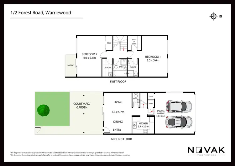 Floorplan of Homely townhouse listing, 1/2 Forest Road, Warriewood NSW 2102