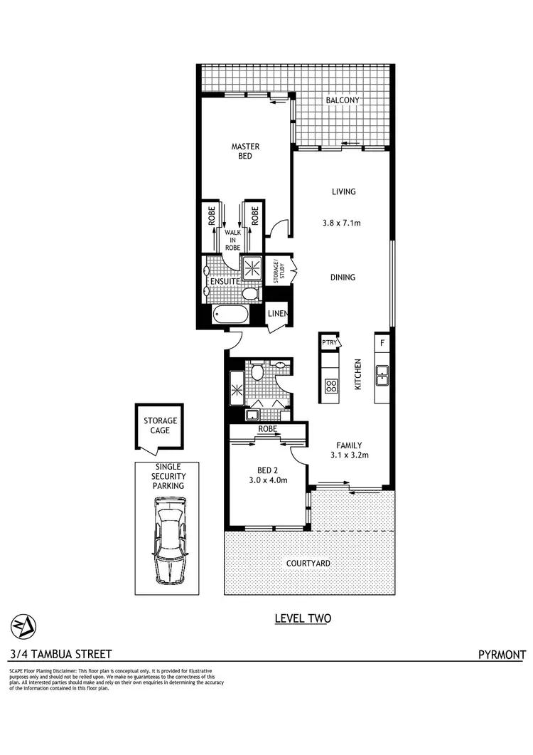 Floorplan of Homely apartment listing, 3/4 Tambua Street, Pyrmont NSW 2009