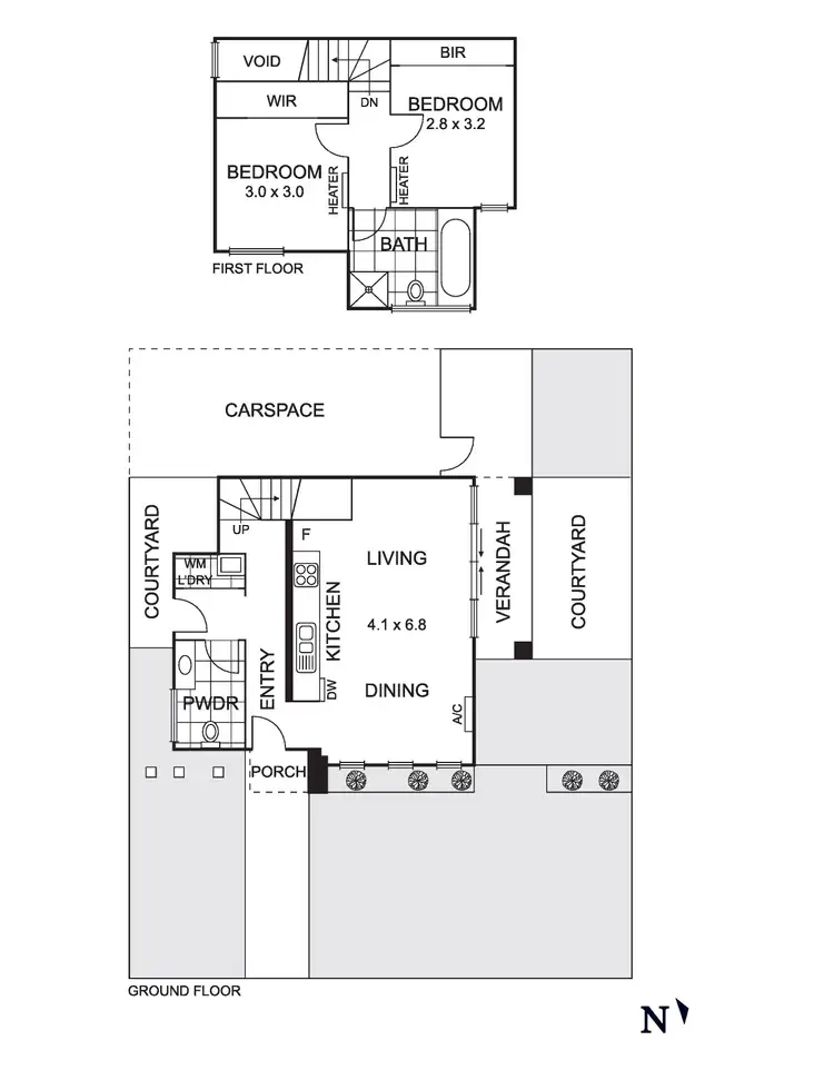 Floorplan of Homely townhouse listing, 1/65 Cumberland Road Road, Pascoe Vale VIC 3044
