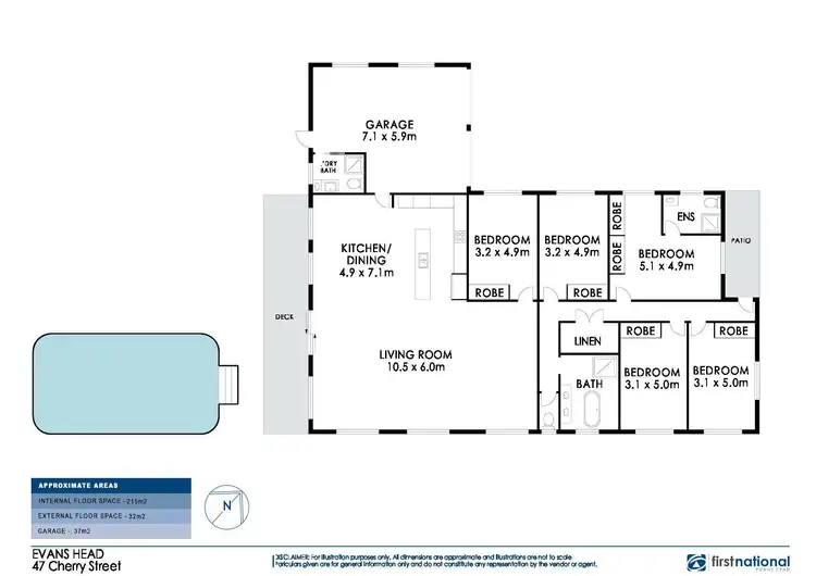 Floorplan of Homely house listing, 47 Cherry Street, Evans Head NSW 2473