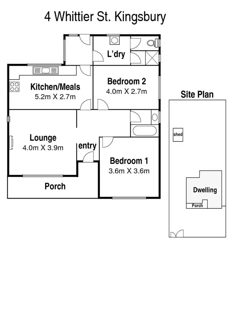 Floorplan of Homely house listing, 4 Whittier Street, Kingsbury VIC 3083