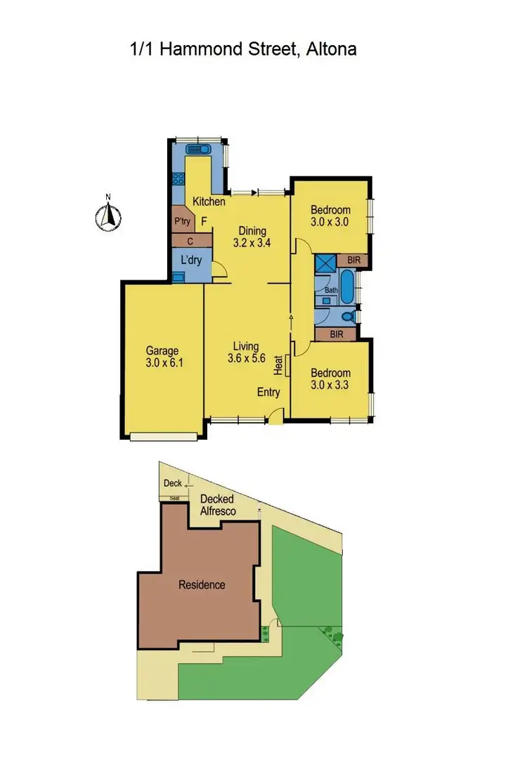 Floorplan of Homely unit listing, 1/1 Hammond Street, Altona VIC 3018