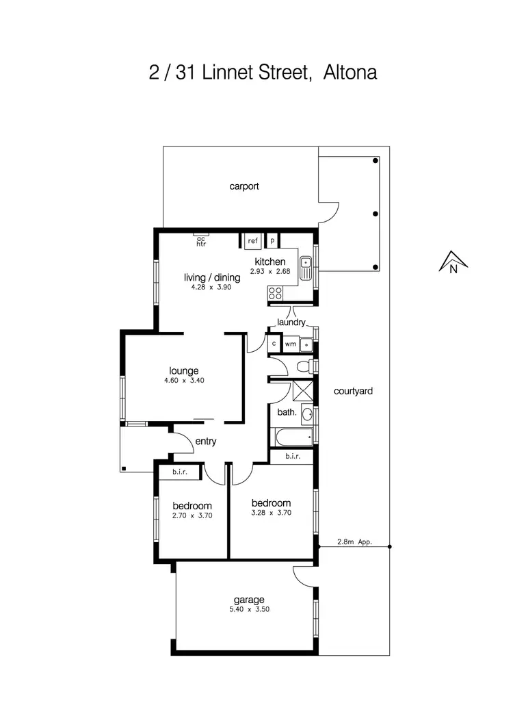 Floorplan of Homely unit listing, 2/31 Linnet Street, Altona VIC 3018