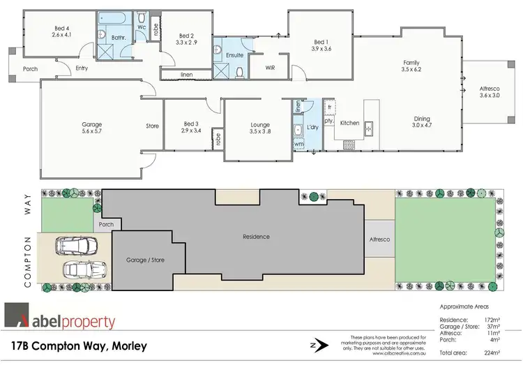 Floorplan of Homely house listing, 17A Compton Way, Morley WA 6062