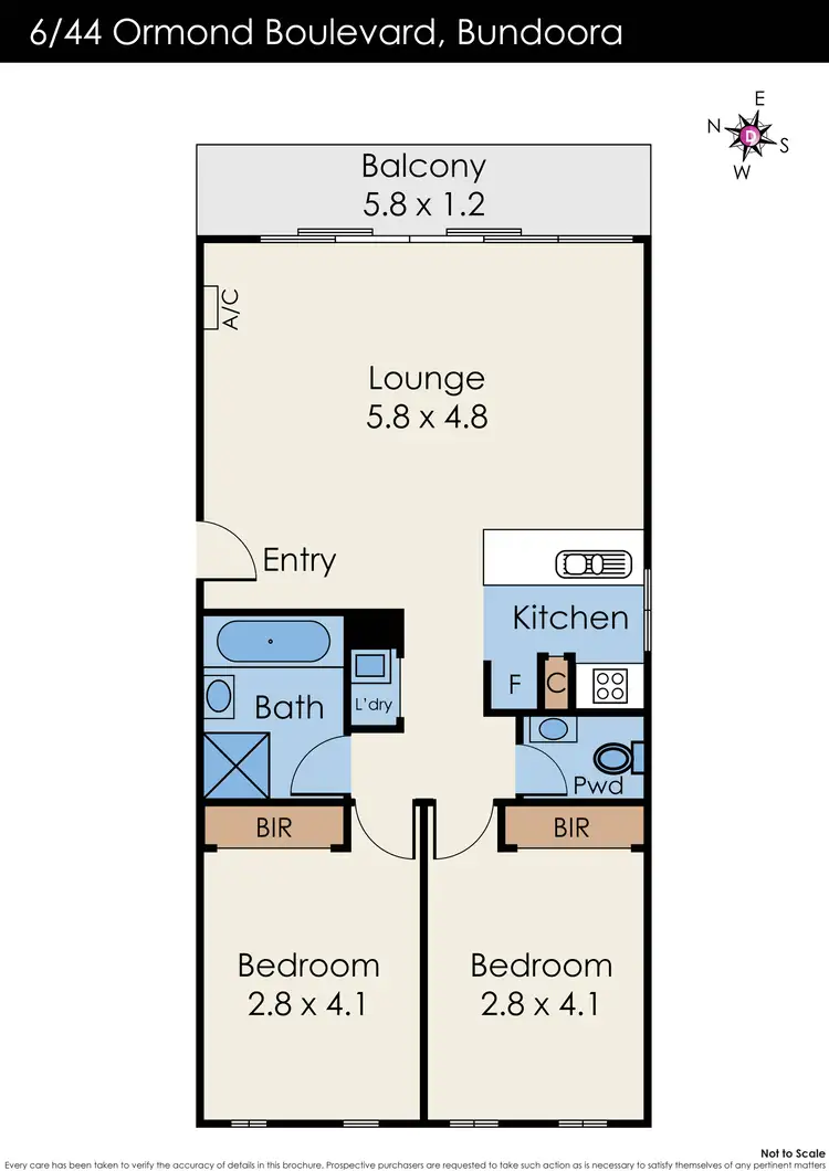 Floorplan of Homely apartment listing, 6/44 Ormond Boulevard, Bundoora VIC 3083