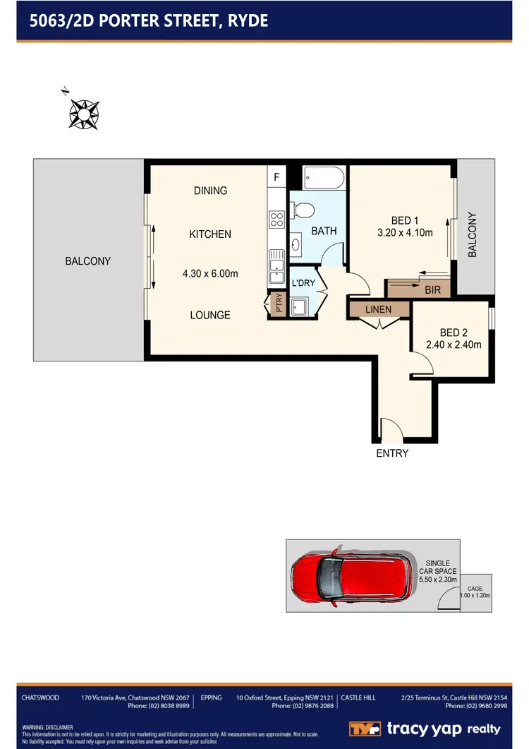 Floorplan of Homely apartment listing, 5063/2D Porter Street, Ryde NSW 2112