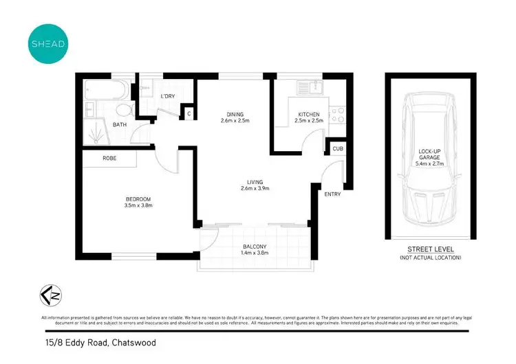 Floorplan of Homely apartment listing, 15/8 Eddy Road, Chatswood NSW 2067