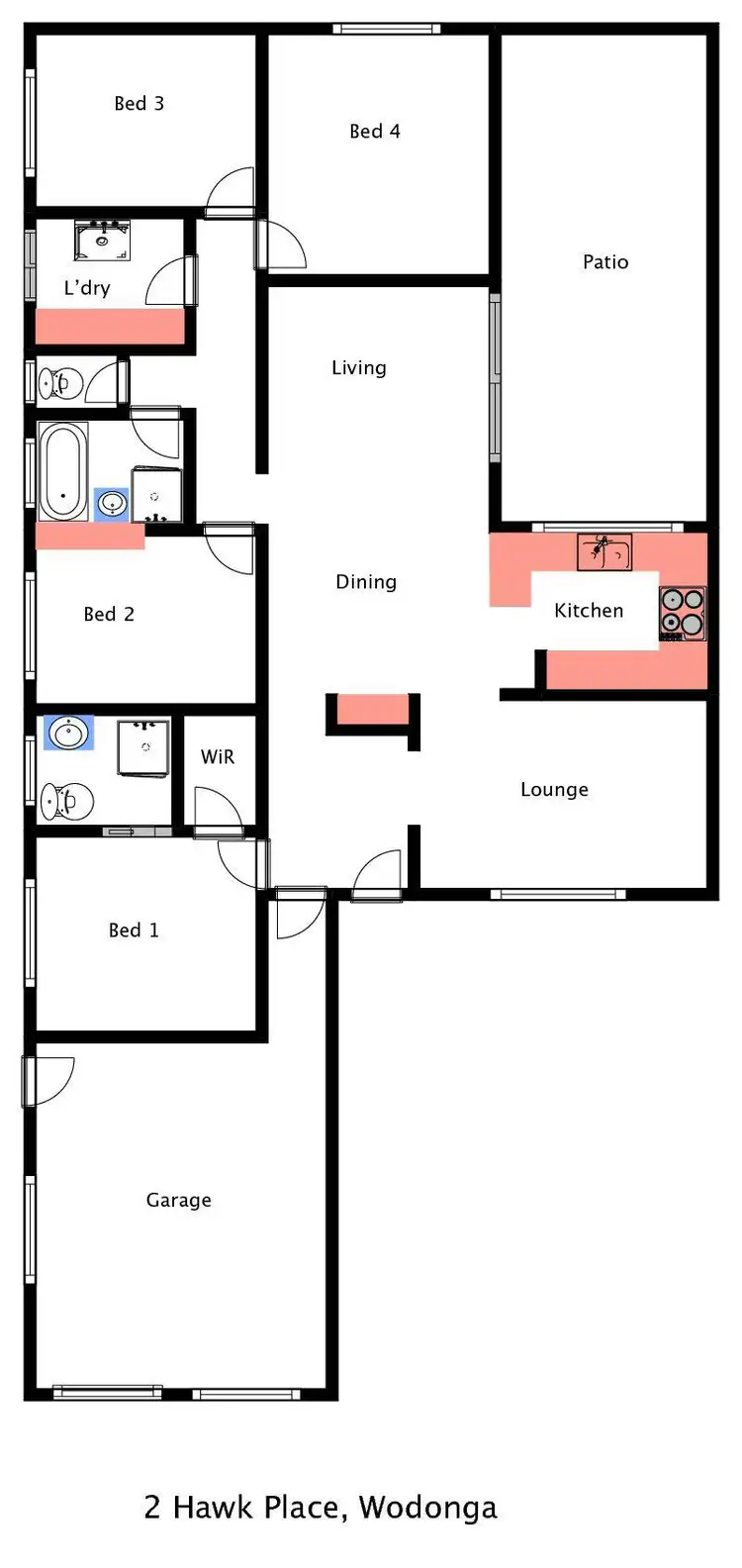 Floorplan of Homely house listing, 2 Hawk Place, Wodonga VIC 3690