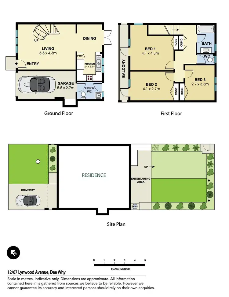Floorplan of Homely townhouse listing, 12/67 Lynwood Avenue, Dee Why NSW 2099