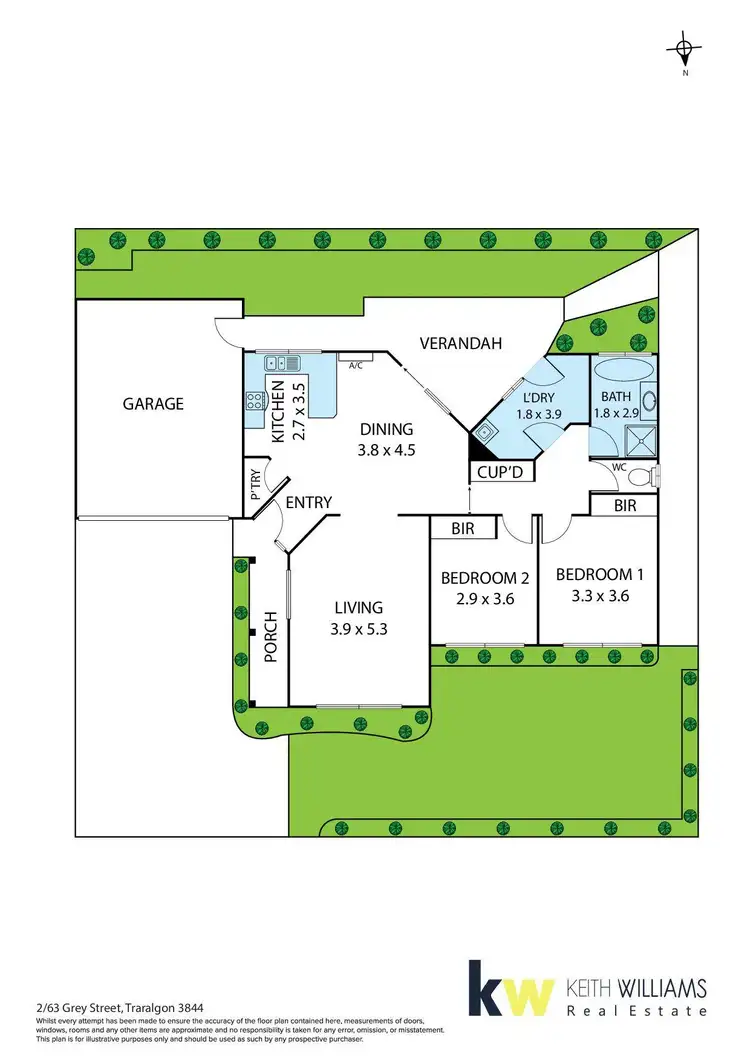 Floorplan of Homely unit listing, 2/63 Grey Street, Traralgon VIC 3844