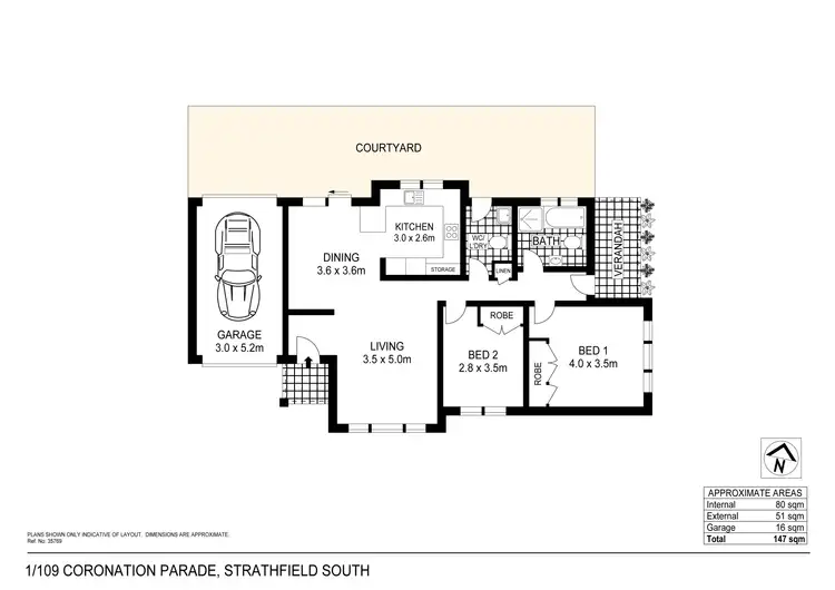 Floorplan of Homely townhouse listing, 1/109 Coronation Parade, Strathfield South NSW 2136