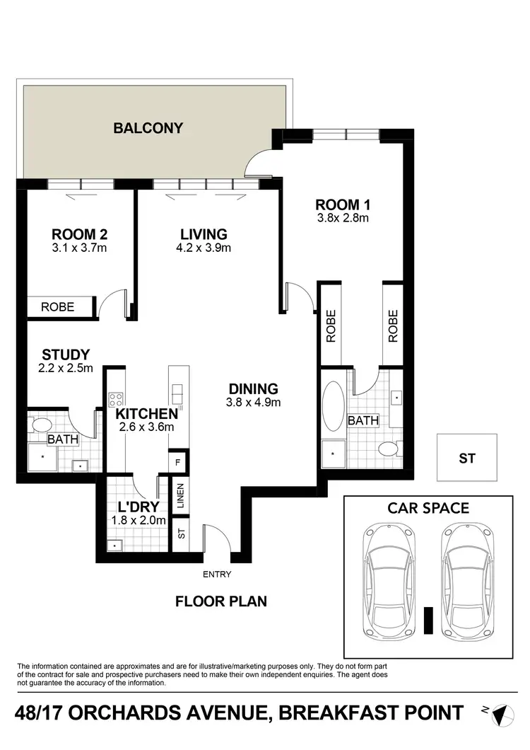 Floorplan of Homely apartment listing, 48/17 Orchards Avenue, Breakfast Point NSW 2137