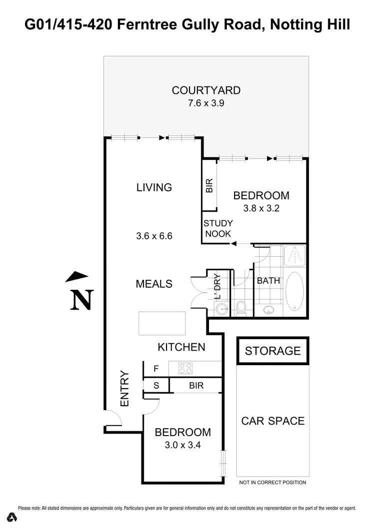 Floorplan of Homely apartment listing, G01/416-420 Ferntree Gully Road, Notting Hill VIC 3168
