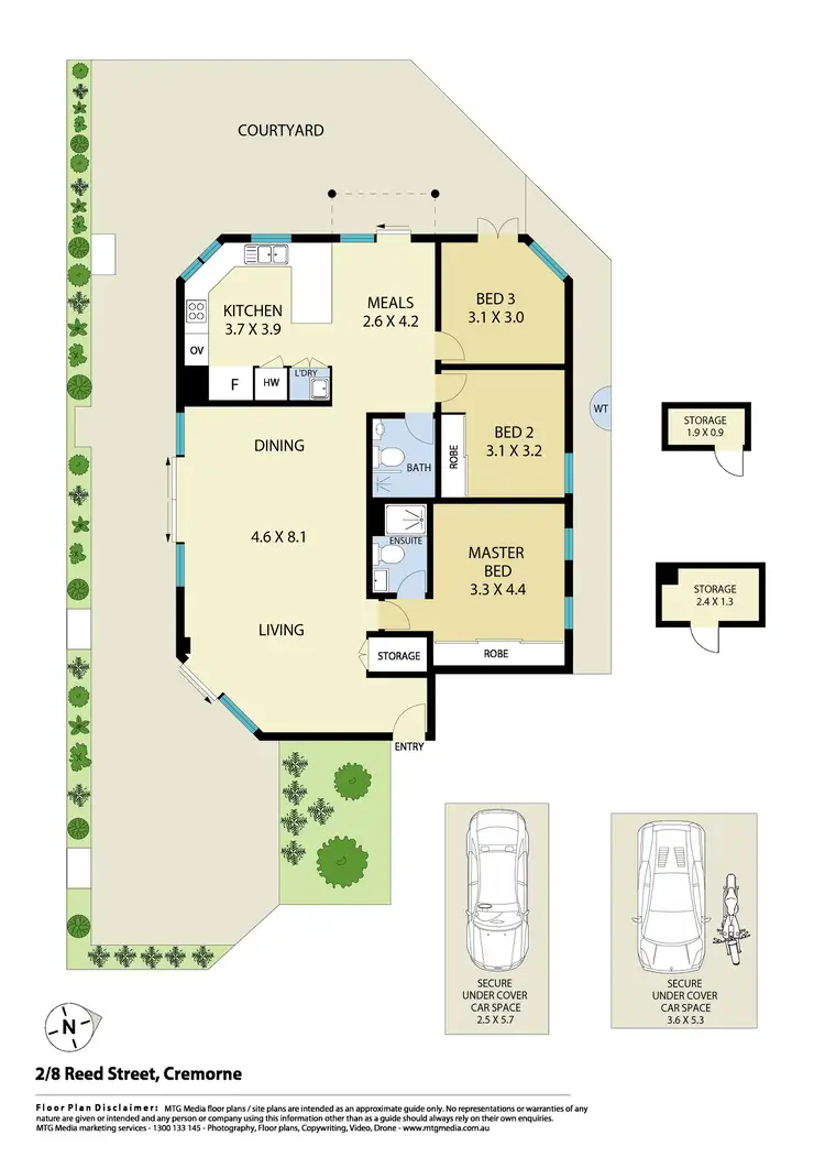 Floorplan of Homely apartment listing, 2/8 Reed Street, Cremorne NSW 2090