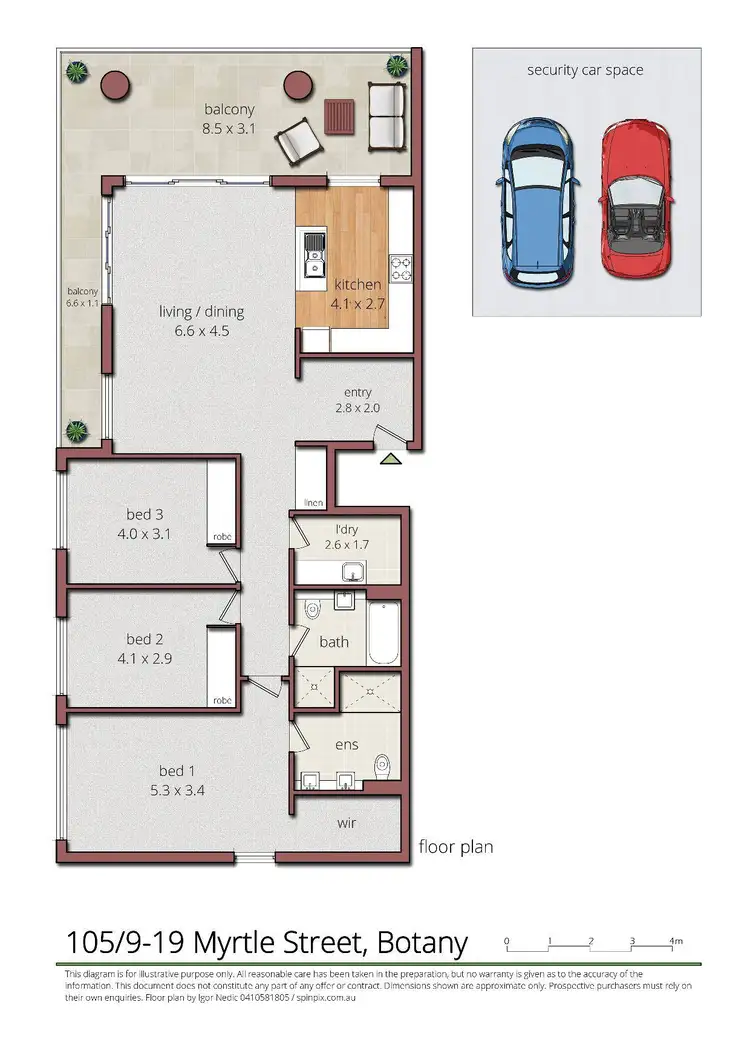Floorplan of Homely unit listing, 105/9-19 Myrtle Street, Botany NSW 2019
