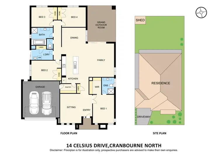 Floorplan of Homely house listing, 14 Celsius Drive, Cranbourne North VIC 3977