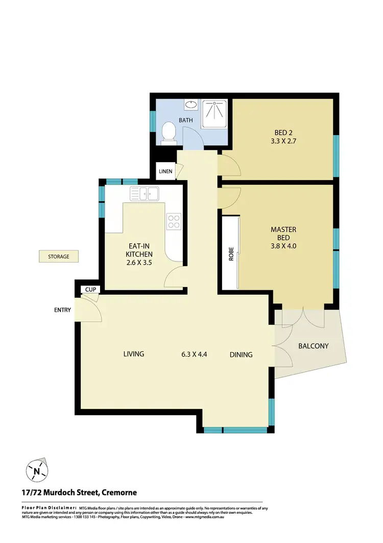 Floorplan of Homely apartment listing, 17/72 Murdoch Street, Cremorne NSW 2090
