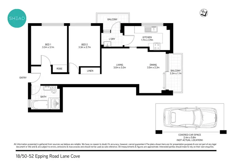 Floorplan of Homely apartment listing, 18/50-52 Epping Road, Lane Cove NSW 2066