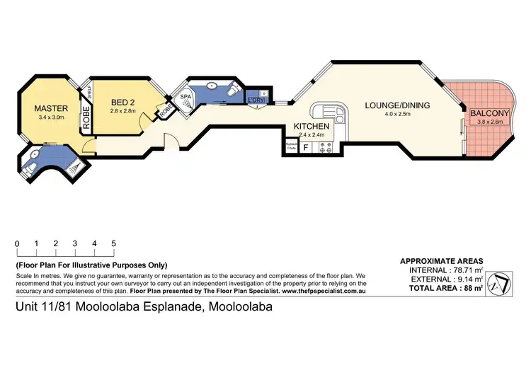 Floorplan of Homely unit listing, 11/81 Mooloolaba Esplanade, Mooloolaba QLD 4557