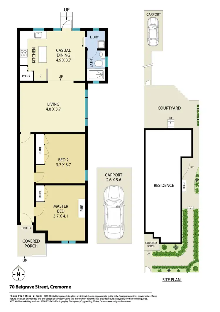Floorplan of Homely semi-detached listing, 70 Belgrave Street, Cremorne NSW 2090