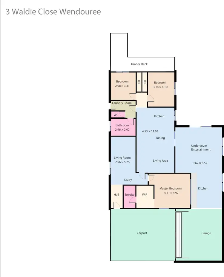 Floorplan of Homely house listing, 3 Waldie Close, Wendouree VIC 3355