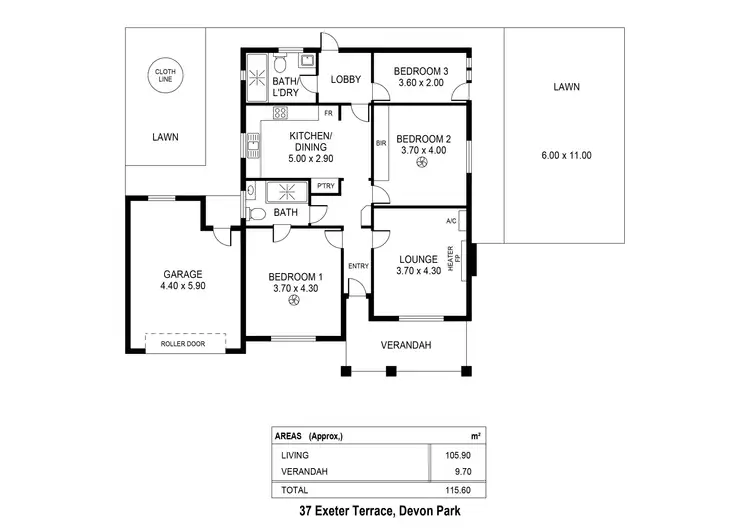 Floorplan of Homely house listing, 37 Exeter Terrace, Devon Park SA 5008