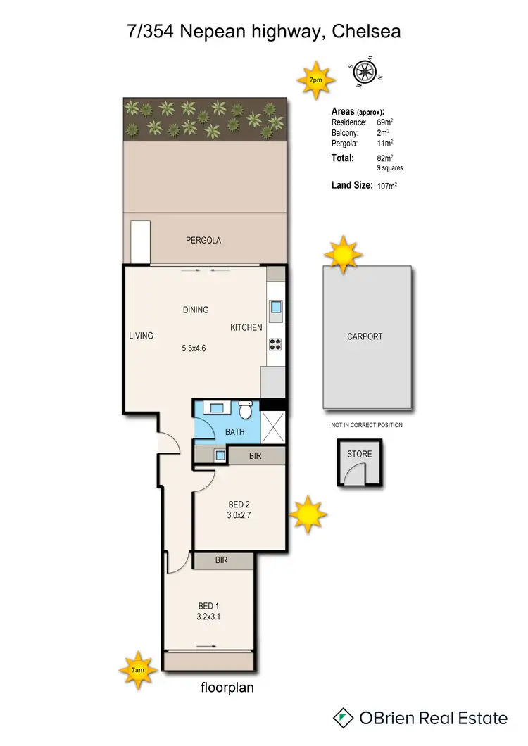 Floorplan of Homely unit listing, 7/354 Nepean Highway, Chelsea VIC 3196