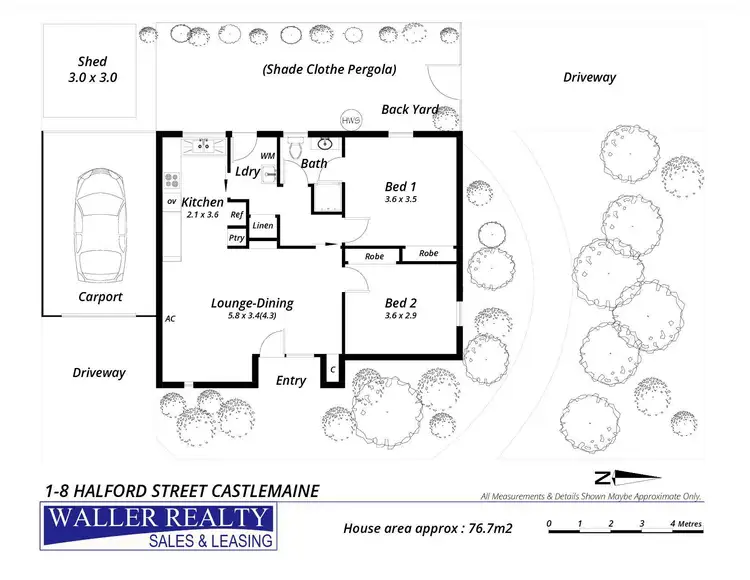 Floorplan of Homely unit listing, 1/8 Halford Street, Castlemaine VIC 3450