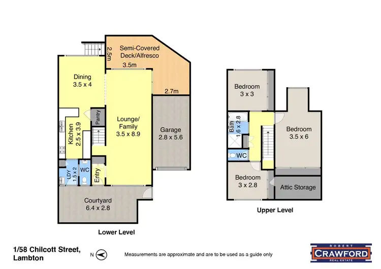 Floorplan of Homely townhouse listing, 1/58 Chilcott Street, Lambton NSW 2299