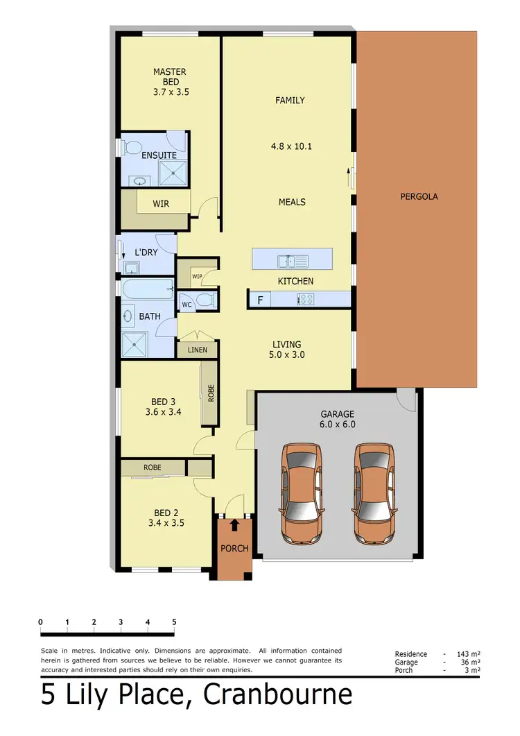 Floorplan of Homely house listing, 5 Lily Place, Cranbourne VIC 3977