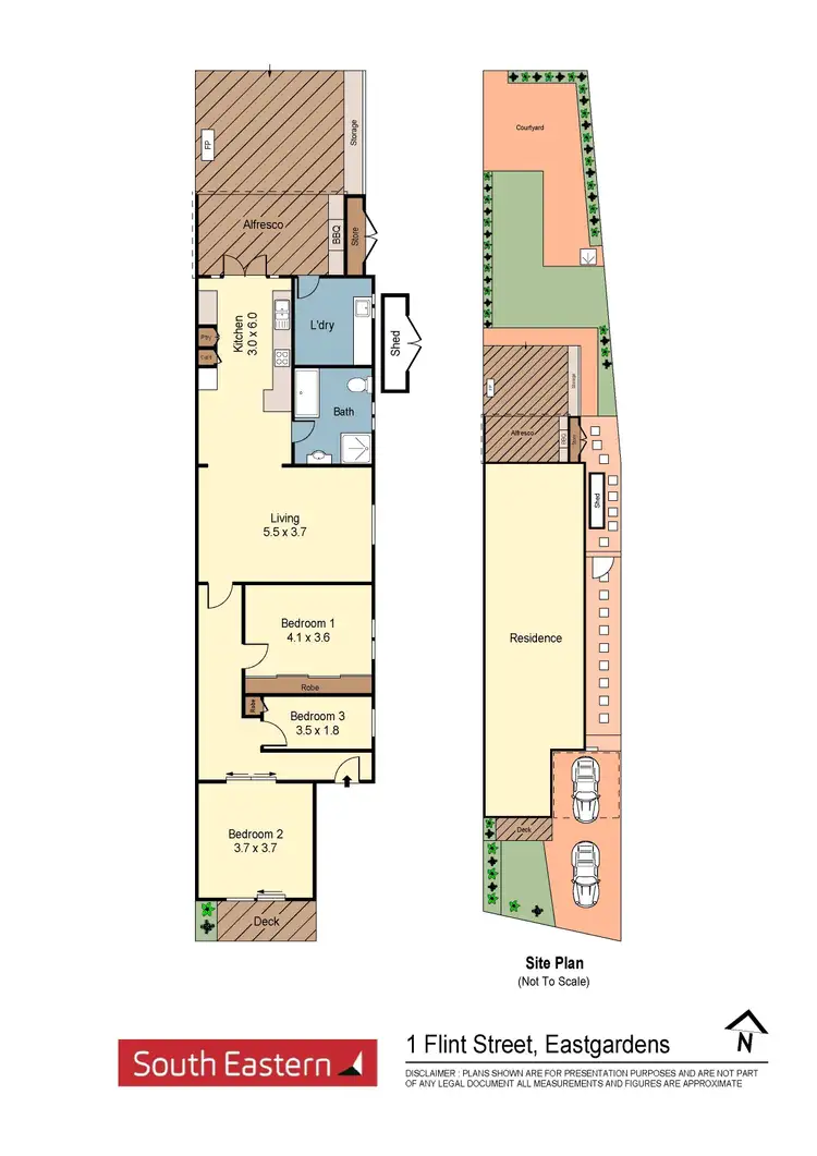 Floorplan of Homely semi-detached listing, 1 Flint Street, Eastgardens NSW 2036