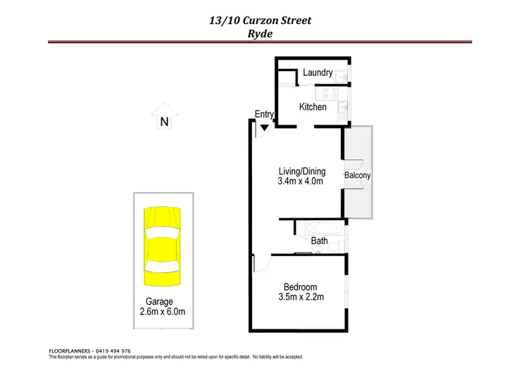 Floorplan of Homely unit listing, 13/10 Curzon Street, Ryde NSW 2112
