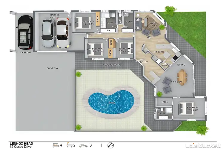 Floorplan of Homely house listing, 12 Castle Drive, Lennox Head NSW 2478