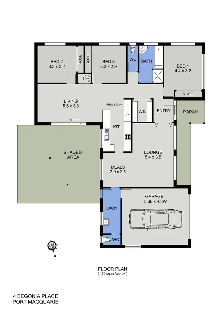 Floorplan of Homely house listing, 4 Begonia Place, Port Macquarie NSW 2444