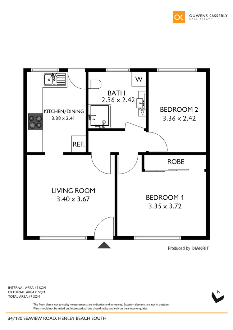 Floorplan of Homely unit listing, 34/180 Seaview Road, Henley Beach South SA 5022