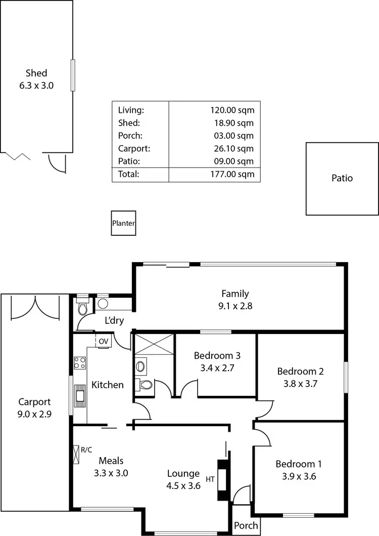 Floorplan of Homely house listing, 3 Allen Terrace, Glenelg East SA 5045