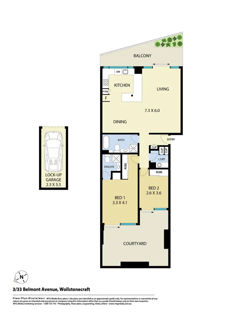 Floorplan of Homely apartment listing, 3/33 Belmont Avenue, Wollstonecraft NSW 2065