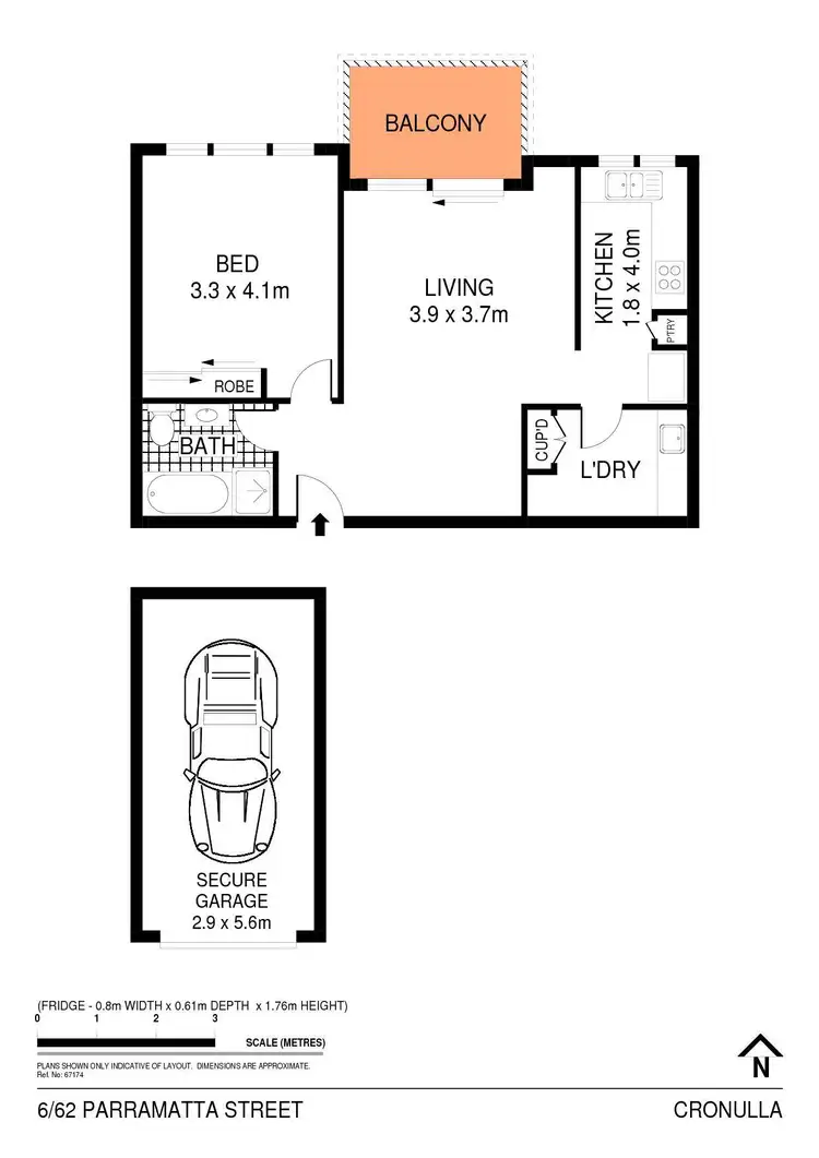 Floorplan of Homely apartment listing, 6/62 Parramatta Street, Cronulla NSW 2230