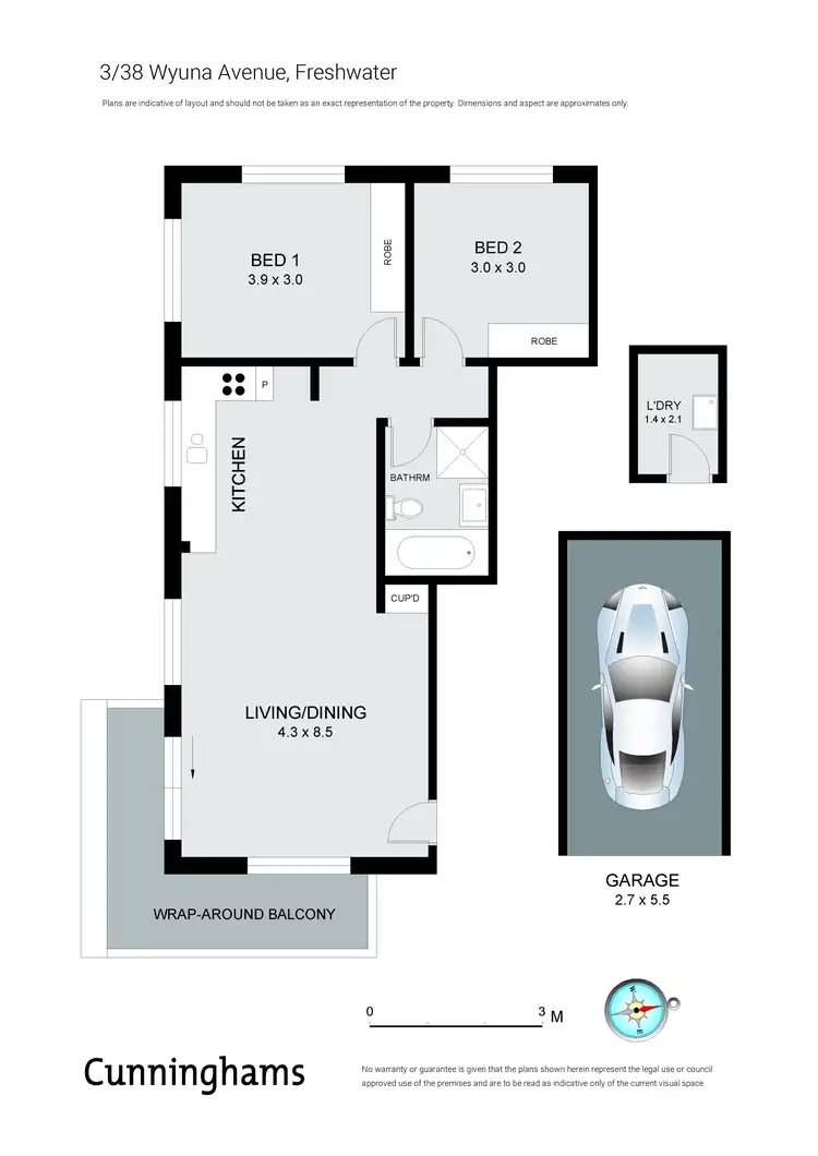 Floorplan of Homely apartment listing, 3/38 Wyuna Avenue, Freshwater NSW 2096