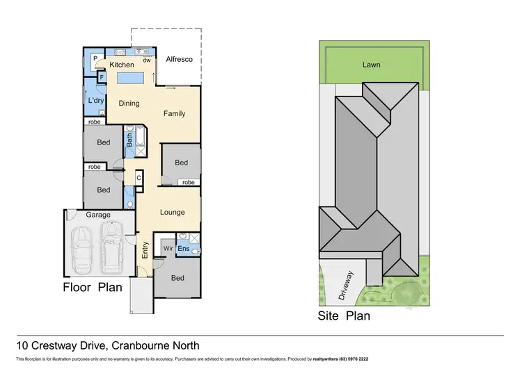 Floorplan of Homely house listing, 10 Crestway Drive, Cranbourne North VIC 3977